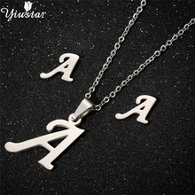 yiustar Stainless Steel Letter Necklace Pendant Alphabet Charms Women Fashion A-Z Initial Collares Grandes de moda Girls Jewelry 2024 - buy cheap