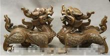 YM 306 10 "cobre chino exorciza espíritus malvados PiXiu unicornio León estatua par 2024 - compra barato