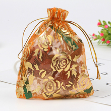 100pcs/lot Rose Design Organza Bags 15x20cm Wedding Favors Jewelry Gift Bag Drawstring Pouch Nice Candy Jewelry Packaging Bags 2024 - buy cheap