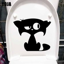 YOJA 24X20.7CM Sweet Kitty  WC Toilet Decals Home Bedroom Cat Funny Wall Sticker Decor T5-0044 2024 - buy cheap