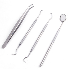 4Pcs Stainless Steel Dentist Tools Set Dental Mirror Instruments Kit Teeth Whitener Tool Tweezer Hoe Sickle Scaler Oral Care 2024 - buy cheap