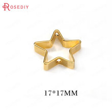 (34668)10 peças 17mm 24k cor dourada bronze formato de estrela círculo conectar amuletos pingentes alta qualidade diy joias achados acessórios 2024 - compre barato