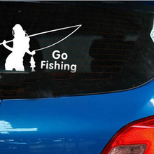 (50pieces/lot) Wholesale belle go fishing  Vinyl Car Window Decals Graphics Sticker Car-styling 2024 - buy cheap