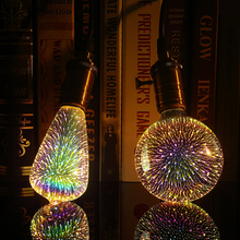 Led Light Bulb E27 3D Decoration Bulb AC110V 220V Holiday Colorful Light ST64 G95 A60 G80 G125 Novelty Lamp Christmas Decoration 2024 - buy cheap