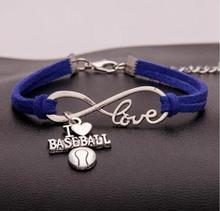 wholesale 10pcs Love 8 Infinity I love sports basketball Bracelet Charm Pendant Women/ Men Simple Bracelets/Bangles Jewelry Gift 2024 - buy cheap