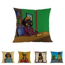 Cartoon character High Quailty Pillow cover African style Decorative Pillows For Couch Cushion Cover For Living Room cojines 2024 - buy cheap