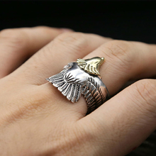 Anéis de águia prata esterlina para mulheres e homens, anel ajustável s925 de penas antigas, 2019 fashion real, 925 2024 - compre barato