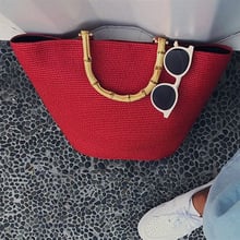 Designer bamboo Bag Summer Straw Bag Fashion European and American Beach Bag Solid wood Wild Shoulder Crossbody Messenger Bag 2024 - buy cheap