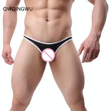 Briefs Men's Underwear Sexy Breathable U Convex Design Striped Brief Shorts Transparent Mesh Underwear Bikini Briefs Thongs 2024 - buy cheap