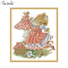 Joy Sunday Stamped Cross Stitch Kits 14ct 11ct Animals Patterns Printed on Canvas Stitch DMC Embroidery Floss DIY Needlework Set 2024 - buy cheap