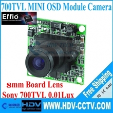 Free Delivery Micro CCTV 1/3 Sony Effio-e CCD 700TVL OSD PCB FPV Camera with 8mm Lens 2024 - buy cheap