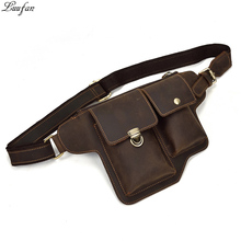 Men Genuine Leather waist Packs Fanny Pack Belt Bag Phone Pouch Mini Travel Chest Bag Male Small Crossbody Bag Leather Pouch 2024 - buy cheap