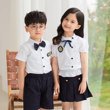 Uniformes escolares de moda para niños y niñas, azul, ropa de rendimiento, estilo inglés, tamaño 90-160cm 2024 - compra barato