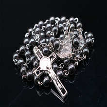 New Rosary 6mm hematite mineral Rosary necklace hematite Rosary handmade chain jewelry with hematite beads 2024 - buy cheap