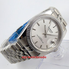 36mm Parnis Silver Dial Sapphire Glass 21 Jewels Miyota Automatic Mens Watch 5ATM Waterproof P389 2024 - buy cheap