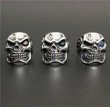 Newest Polishing Smoking Skull Ring With Crystal Color Stones 316L Stainless Steel Men Boys New Fashion Mens Skull Ring 2024 - buy cheap