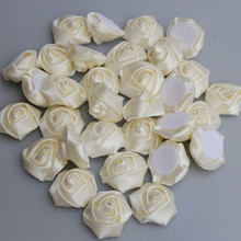 5CM(1.96") 100pcs/lot Ivory Wholesale Clothing Accessories Classic 3D Rose Bud  Single Head Polyester Flower Wedding Decor DIY 2024 - buy cheap