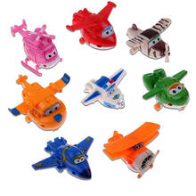 8 шт./компл. новейшие игрушки Super Wings, мини-самолеты, робот-трансформер, фигурки героев, игрушки для детей, подарок, игрушки 2024 - купить недорого