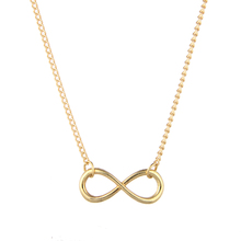 Модное ожерелье с подвеской в виде знака бесконечности, Золотая цепочка, ожерелье, женская модная индивидуальная бижутерия 2024 - купить недорого