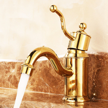 Misturador de água quente e fria l15906, luxuoso, montado em latão, cor dourada 2024 - compre barato