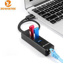 Zoweetek usb-хаб USB 3,0 для RJ45 Gigabit Ethernet Wi-Fi адаптер Lan сетевая карта 10/100/1000 Мбит/сек 3 Порты для Windows XP/7/8/10 2024 - купить недорого