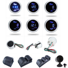 Boost Gauge/Water Temp/Oil Temp/Oil Press/Voltage/Tachometer Gauge 52mm Digital Blue led White Case+ 52MM Gauge Pod Holders 2024 - buy cheap