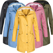 Winter Women Jacket Fashion Autumn Solid Rain Jacket Outdoor Plus Waterproof Hooded Raincoat Windproof Coats Jackets Famale 2024 - buy cheap