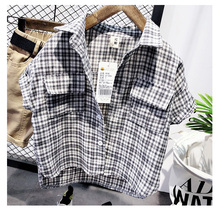 Shirt for Boys Children's Clothing Fashion Summer New Baby Boys Plaid Shirt Clothes Kids Short Sleeves Top Tees Child Loose Tees 2024 - buy cheap