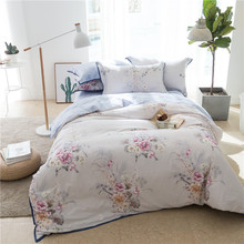 4Pcs Tencel Luxury Bedding Set print Bed Set King Queen Bed Linens flower Duvet Cover Bed Sheet 28 2024 - buy cheap