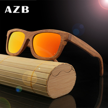 AZB-Gafas de sol clásicas polarizadas para hombre, lentes con montura de madera para conducir, UV400, nuevo diseño, 2018 2024 - compra barato