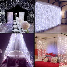 Cortina de luces LED de 3x3m, guirnalda de luces de Navidad para boda, jardín, decoración de fiesta 2024 - compra barato