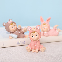 Pack of 4pcs Little Baby Figurine Cartoon Animal Miniature Cake Decoration Gift Koala Rabbit Bear Ornament 2024 - buy cheap