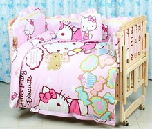 Ropa de cama de cuna para bebé, juego de 7 piezas, 100% algodón, 4 parachoques, edredón, colchón y almohada 2024 - compra barato