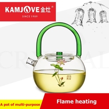 Kamjove стеклянный чайник с открытым пламенем сосуд с подогревом чайник заварник 2024 - купить недорого
