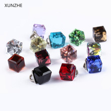 XUNZHE 10 Uds 8*14mm color caramelo de cristal cuadrado camiseta vidrio botón de Metal botones de camisa Cheongsam sombreros zapatos suéteres de prendas de vestir 2024 - compra barato