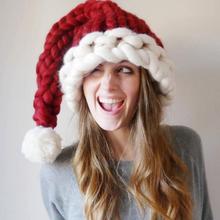 Рождественская шапка, шапки Санта Клауса, детские мягкие шерстяные вязаные шапки с шариком для детей и взрослых, подарки 2024 - купить недорого