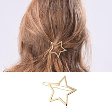 Jisensp Women Hairpins Girls Star Hair Clip Delicate Geometric Hair Pin Hair Accessories Punk Hollow Out Round Barrettes Gift 2024 - buy cheap