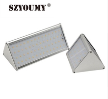Szyoumy sensor de movimento solar com sensor, luz led 20/56 para parede de segurança ao ar livre, luz de liga de alumínio, à prova d'água 2024 - compre barato
