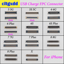 Cltgxdd USB зарядное устройство док-порт fpc-соединитель на основной плате материнская плата Замена для iPhone 5 5S 5C 6 6S 6SP 7G 7 8 Plus X 2024 - купить недорого