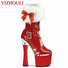 2018 hits classic 8-10 inch ankle boots 18-20 cm high heel boots, thick platform ankle boots, Christmas gift 2024 - buy cheap