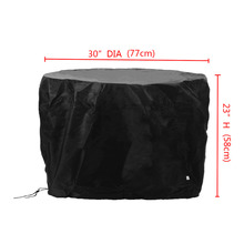Mayitr Black Waterproof BBQ Cover Heavy Round Duty Fire Pit Barbecue Cooking Grill Outdoor Garden Dust Covers 77x58cm 2024 - buy cheap