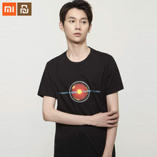 Xiaomi mijia space shirt sci-fi design cotton sports shirt skin-friendly breathable men and women girls short sleeve smart home 2024 - buy cheap