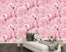 beibehang 3D wallpaper custom high-end large Nordic style flamingo photo decorative mural wallpaper living room bedroom wall 2024 - buy cheap