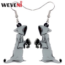 WEVENI Acrylic Halloween Grey Ghost Skeleton Earrings Drop Dangle Anime Costumes Jewelry For Women Girls Bijoux Gift Dropship 2024 - buy cheap