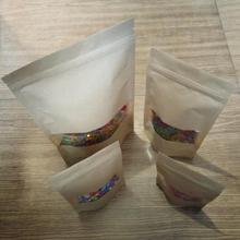 10 tipos de tamaño marrón cremallera bolsa de papel kraft con ventana de embalaje de regalo bolsa ziplock alimentos dulces té chocolate loco bolsas de café 2024 - compra barato