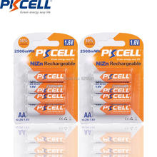 Pkcell-8 pilhas recarregáveis nizn, 8 peças, pilhas aa 2500mwhrs, 1.6v, 2a, alta eficiência, para câmera de lanterna e brinquedos 2024 - compre barato