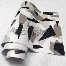 Black White Arctic Camouflage Vinyl Car Wraps Adhesive PVC Vehicle Hood Roof Motorcycle Scooter Decal Sticker Sheet Rolls 2024 - buy cheap