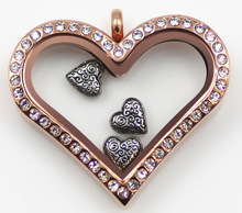 Free Shipping! 20PCS Alloy Hearts Floating Charms For Memory Glass Floating locket as Mom Lovers, Families gift 2024 - buy cheap