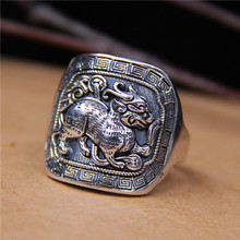 Prata sólida 925 antiga besta anéis de prata esterlina 925 dos homens jóias banda sorte traz fortuna original thai prata bijoux 2024 - compre barato