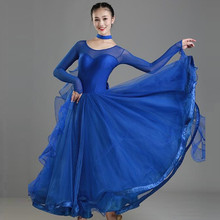 Vestido de baile de salón azul con flecos Vestidos Rojos de baile de salón vestidos de vals Ropa de baile mujeres vestido de baile de salón vestido de tango flamenco 2024 - compra barato